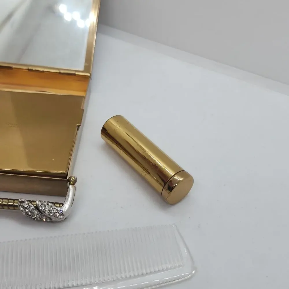 Vintage Volupte Swinglok Sophisticase Caryall Compact 1940-1050s Vanity Purse